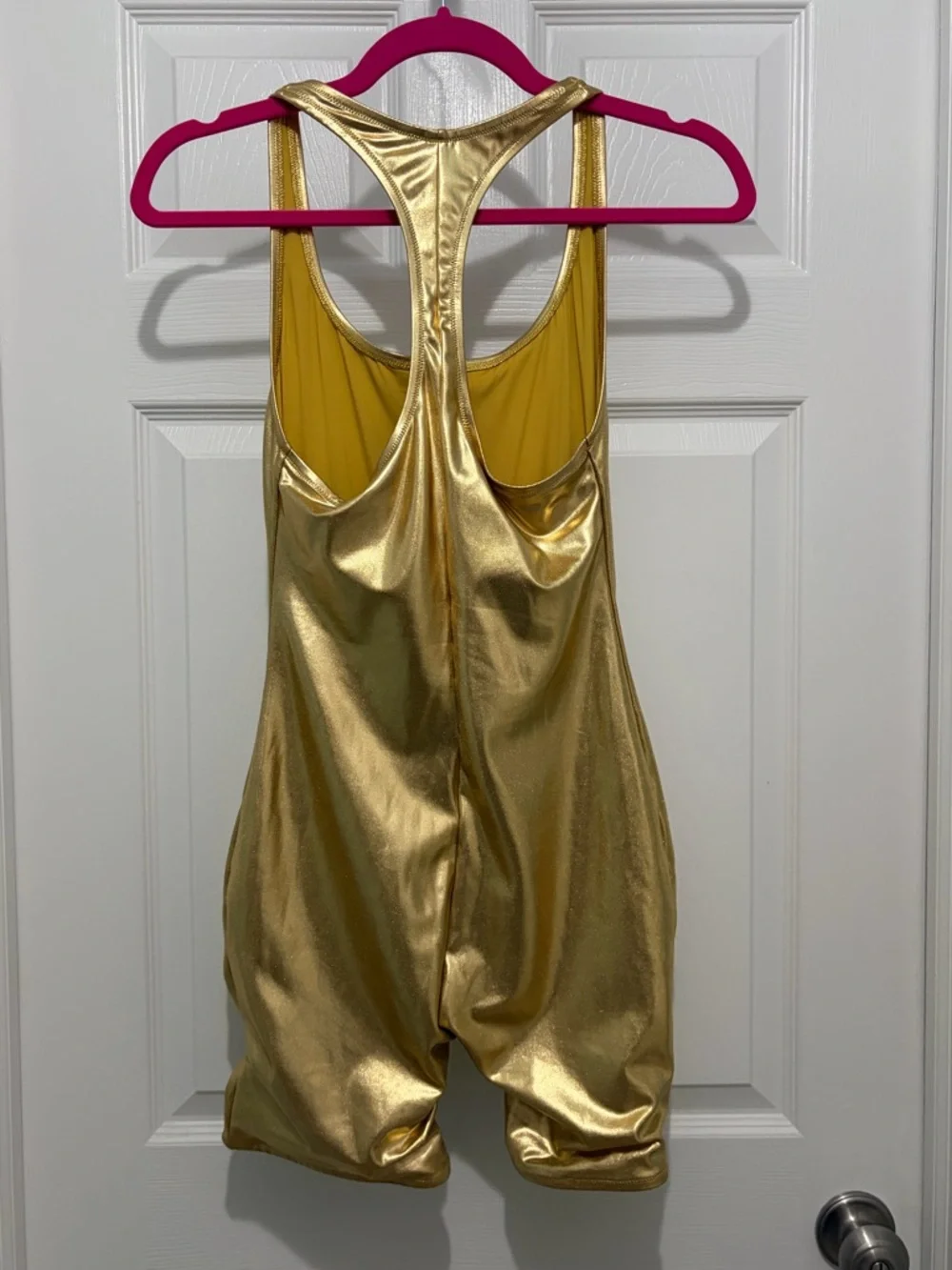 SKIMS Swim Gold Metallic Racerback Cycle Suit - Women's Medium